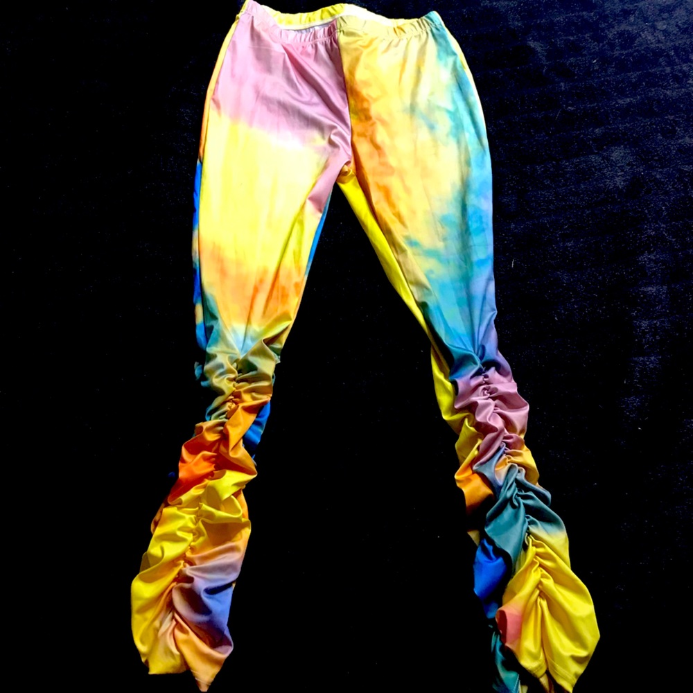 Tie dye stacked leggings